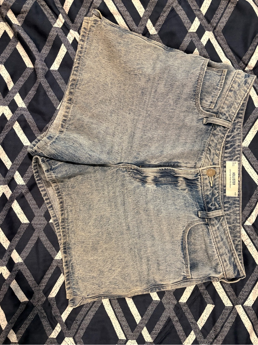 Hollister Light Blue Denim Ultra High-Rise Shorts